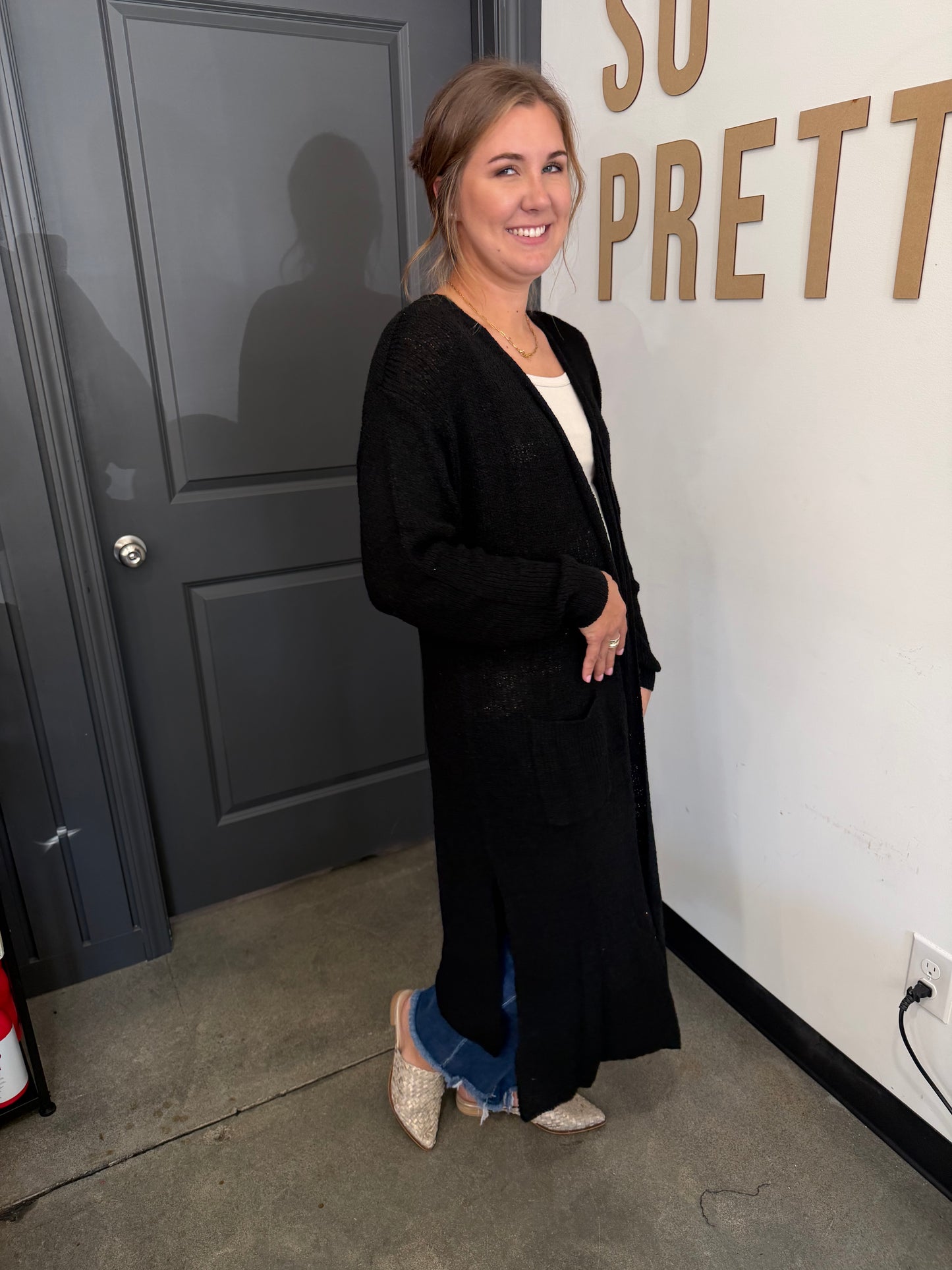 Long Black Cardigan