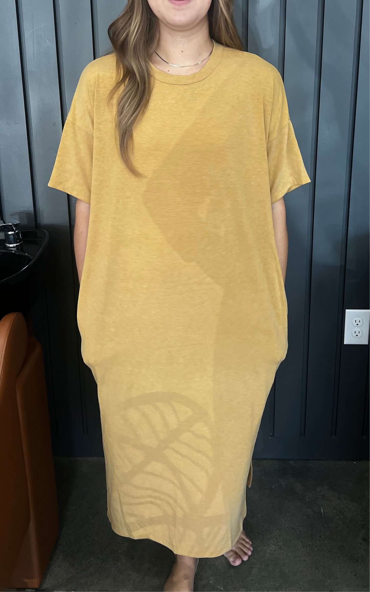 Mustard Tshirt Dress