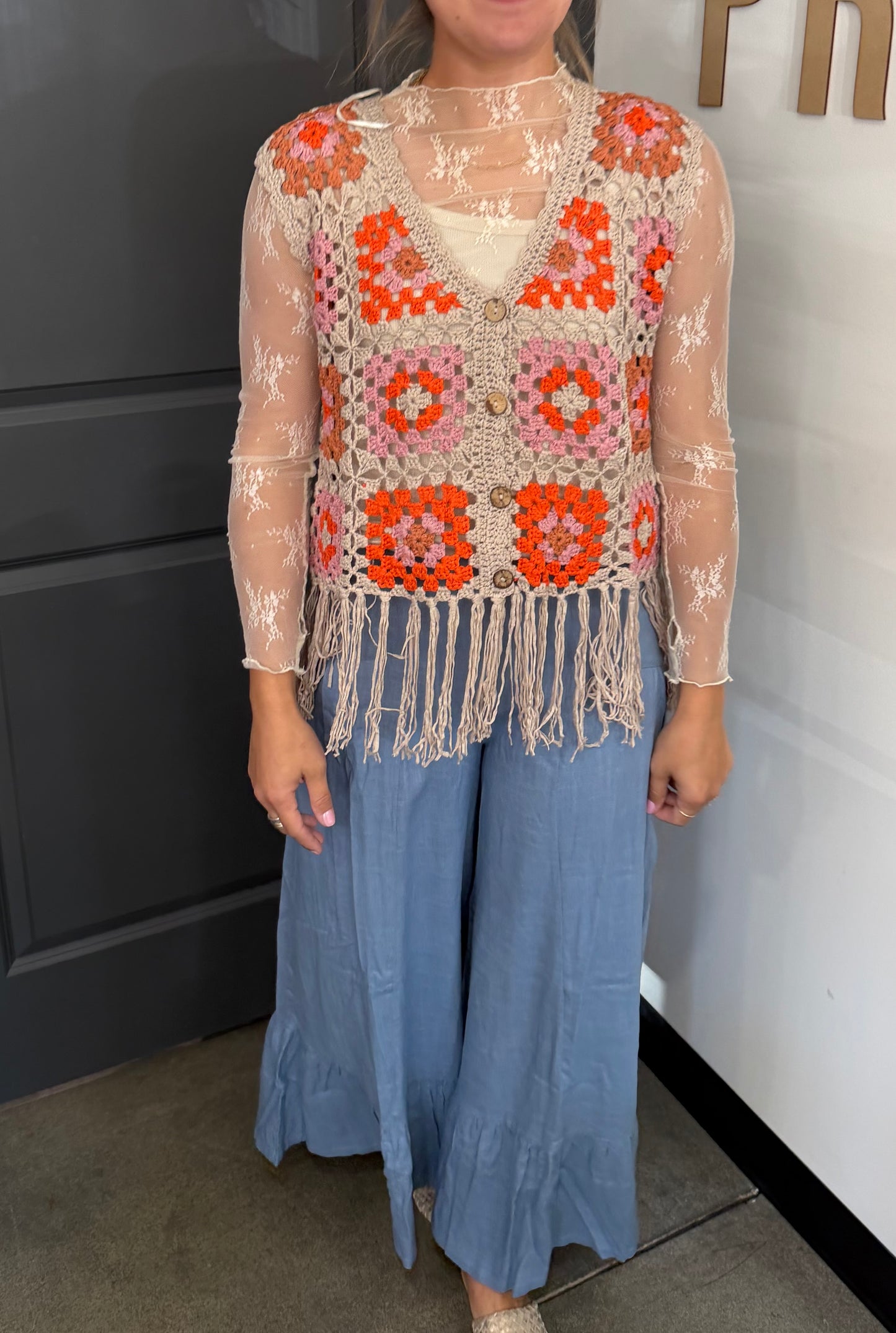 Super Wide Leg Ruffle Pant