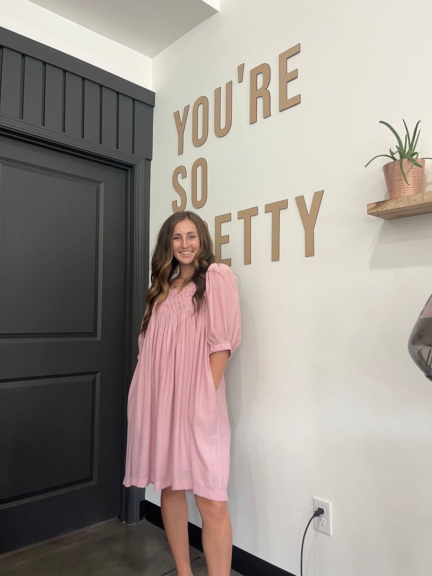 Puff Sleeve Smocked Dress