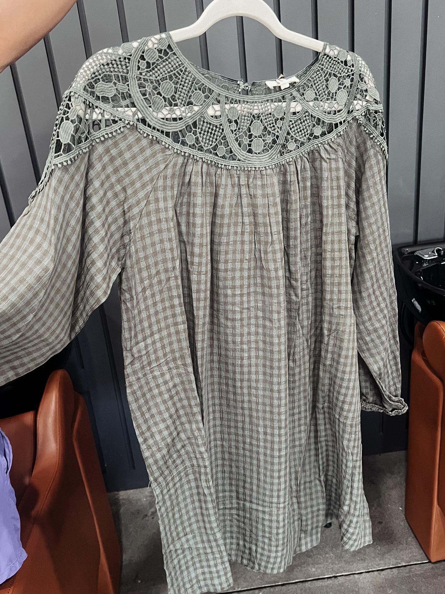 Plaid with Lace Dress