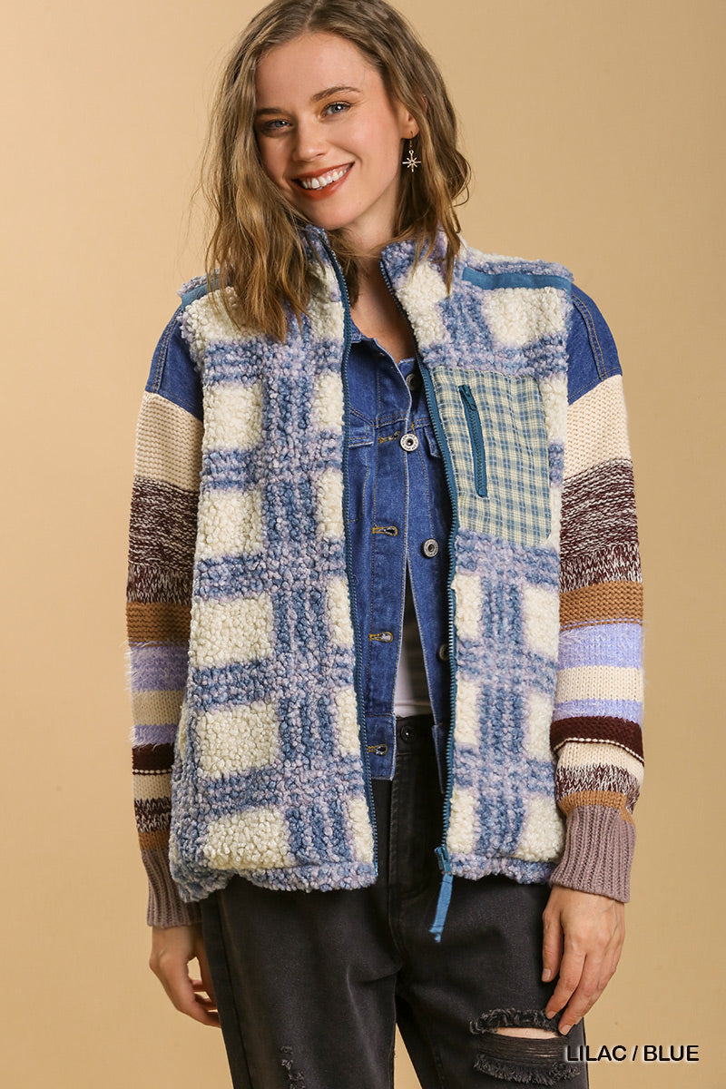 Plaid Sherpa Vest