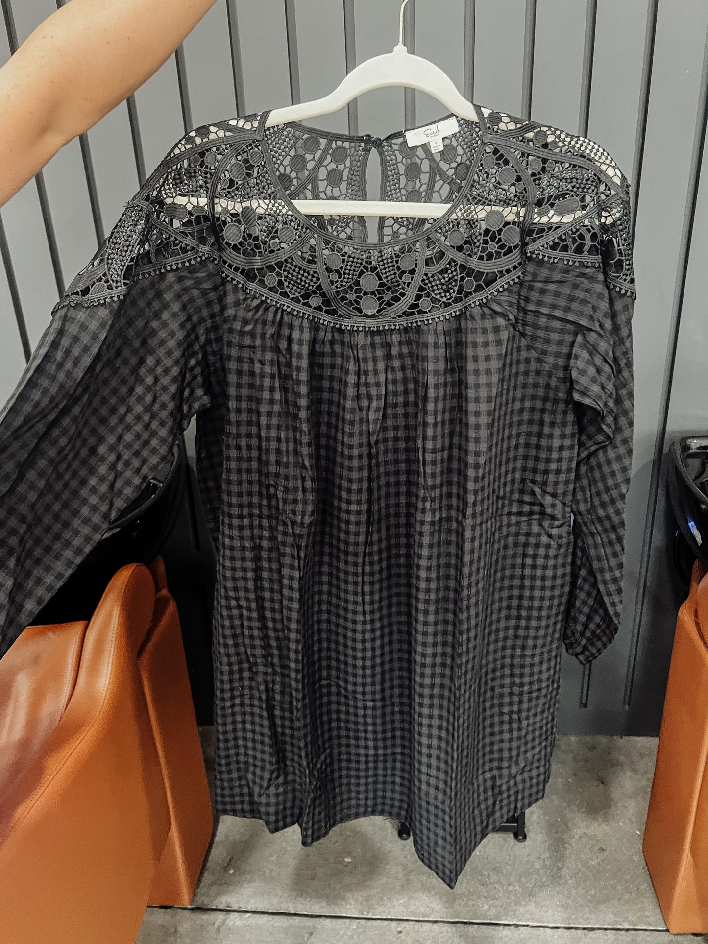 Plaid with Lace Dress