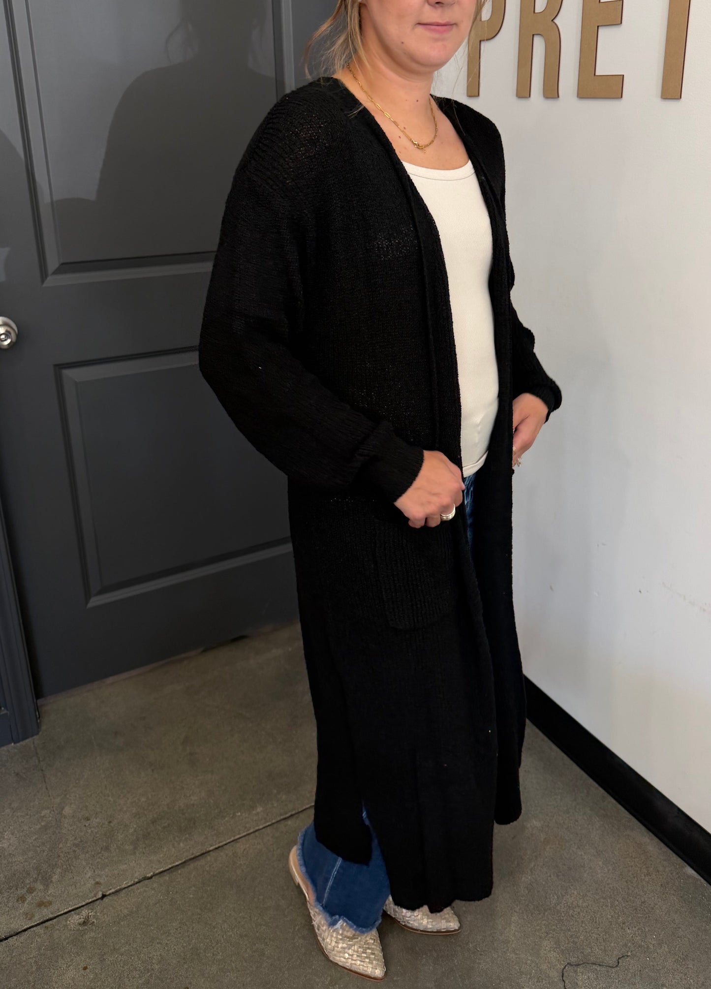 Long Black Cardigan