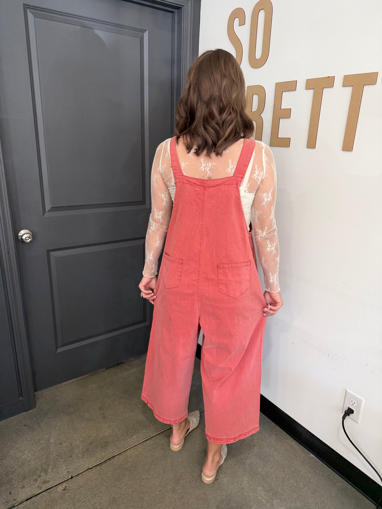 Burnt Orange with Flowers Romper