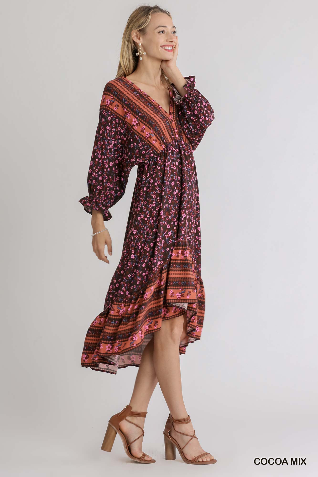 Cocoa Floral V-Neck Dress