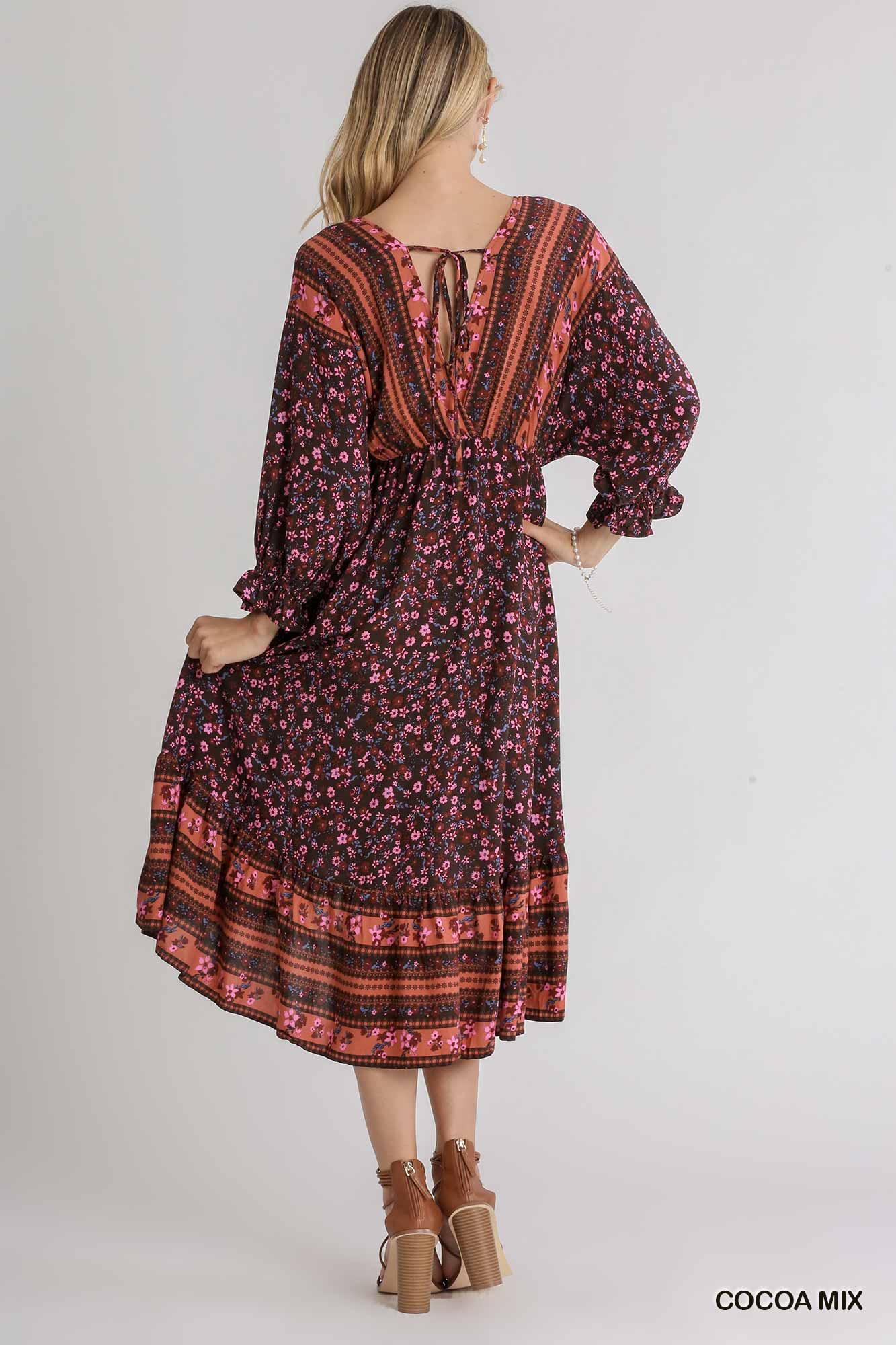 Cocoa Floral V-Neck Dress