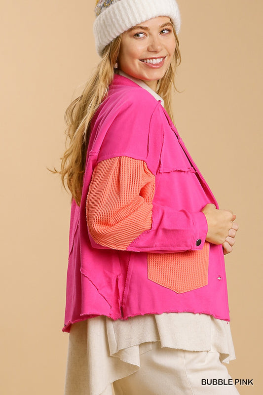 Color Block Patch Jacket