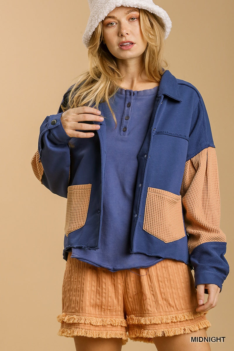 Color Block Patch Jacket