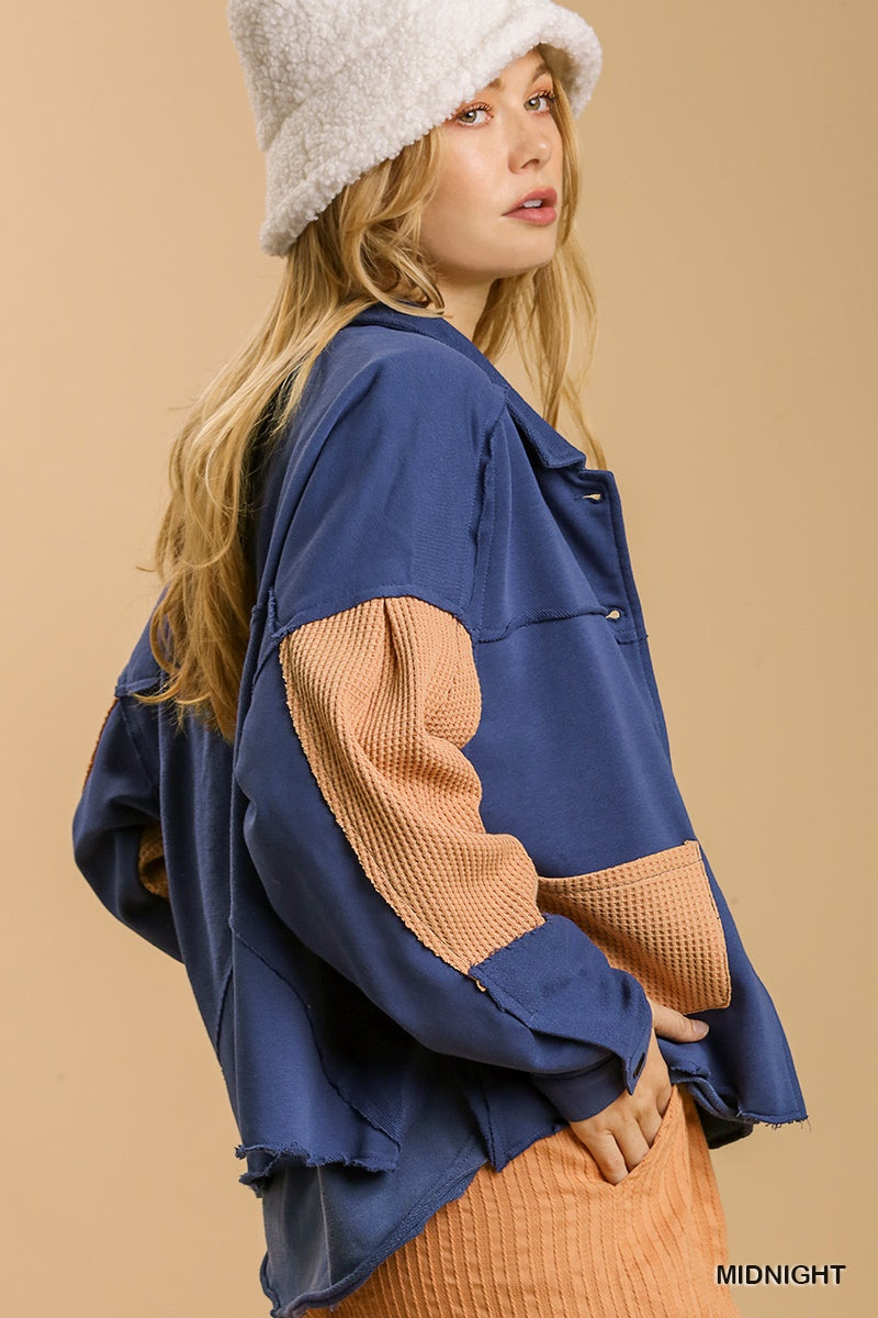 Color Block Patch Jacket