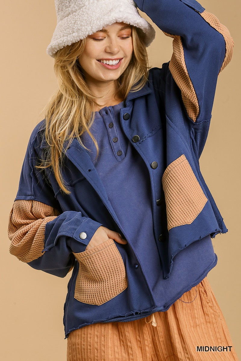 Color Block Patch Jacket