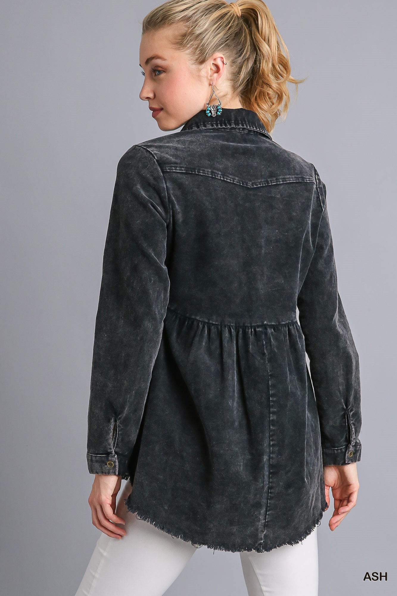 Mineral Wash Button Down Top