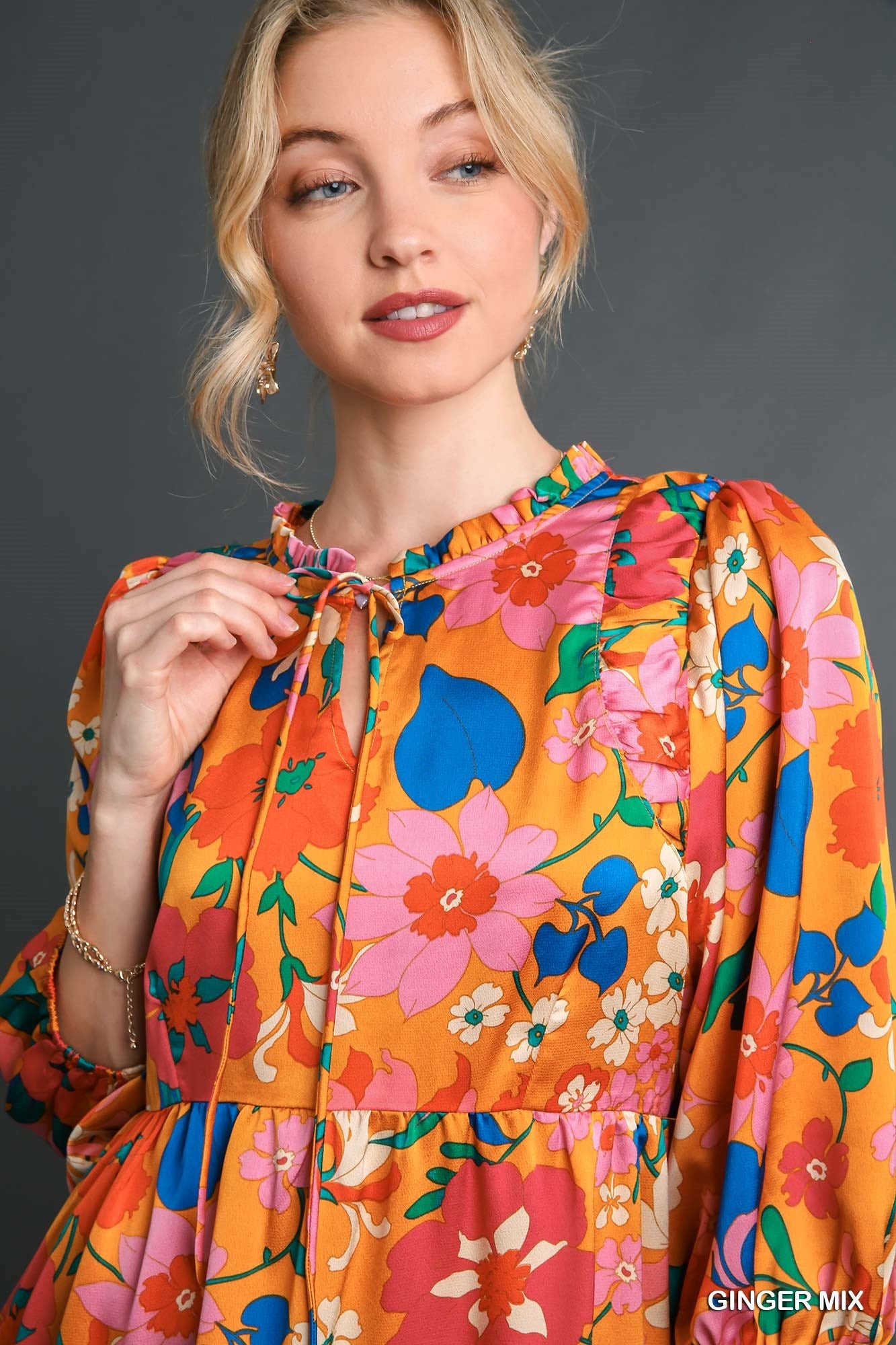 Satin Floral BabyDoll Dress