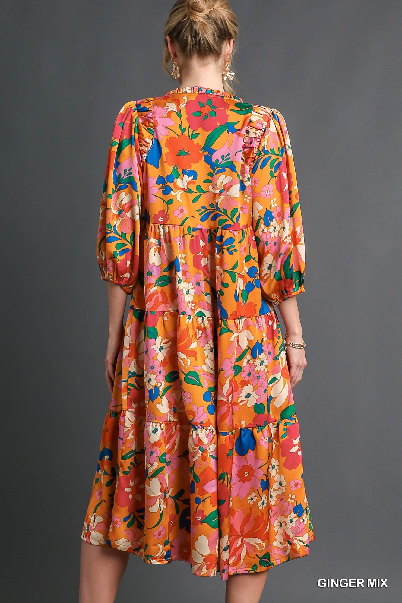 Satin Floral BabyDoll Dress