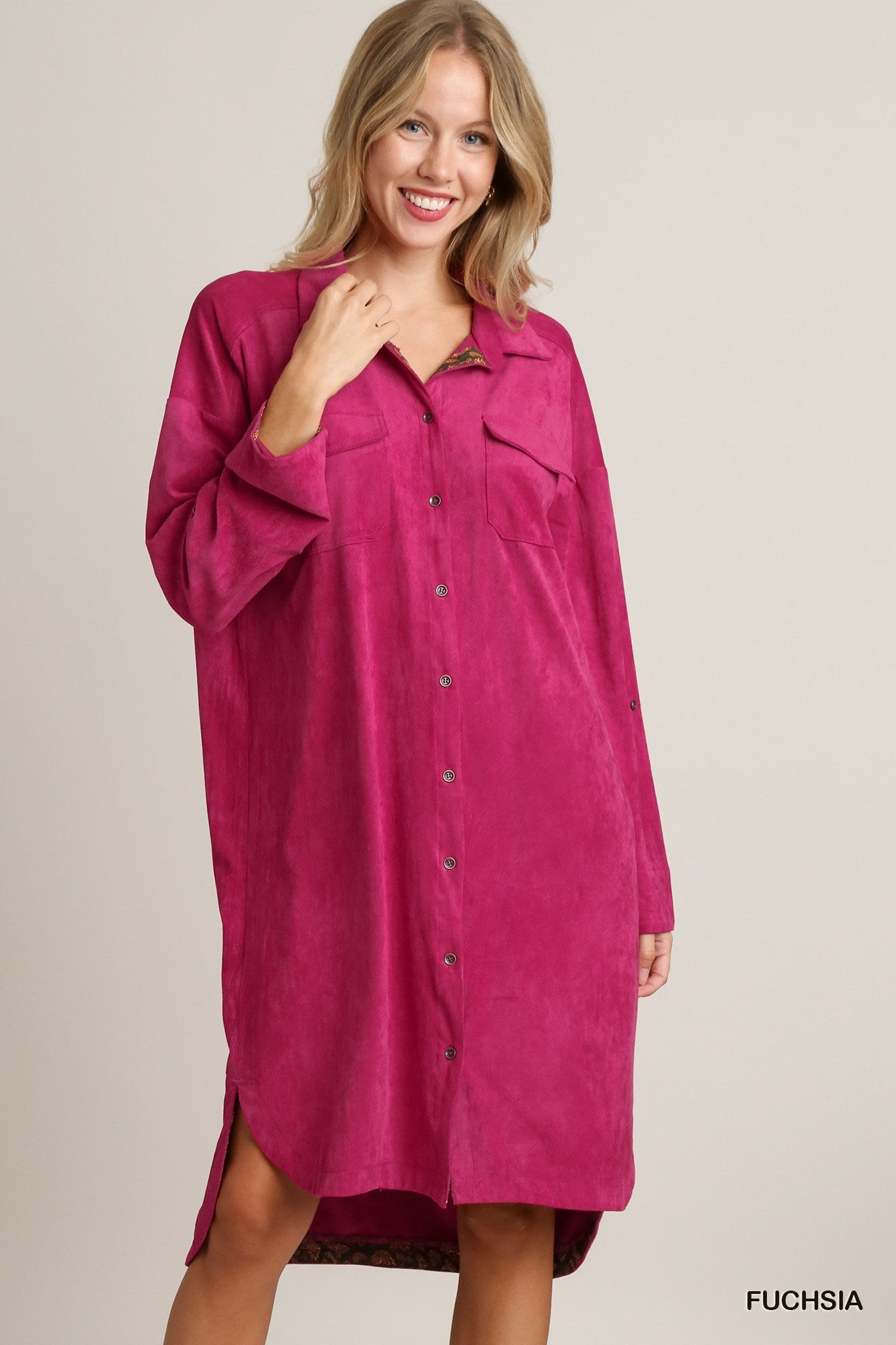 Suede Button Down Dress/Cardigan