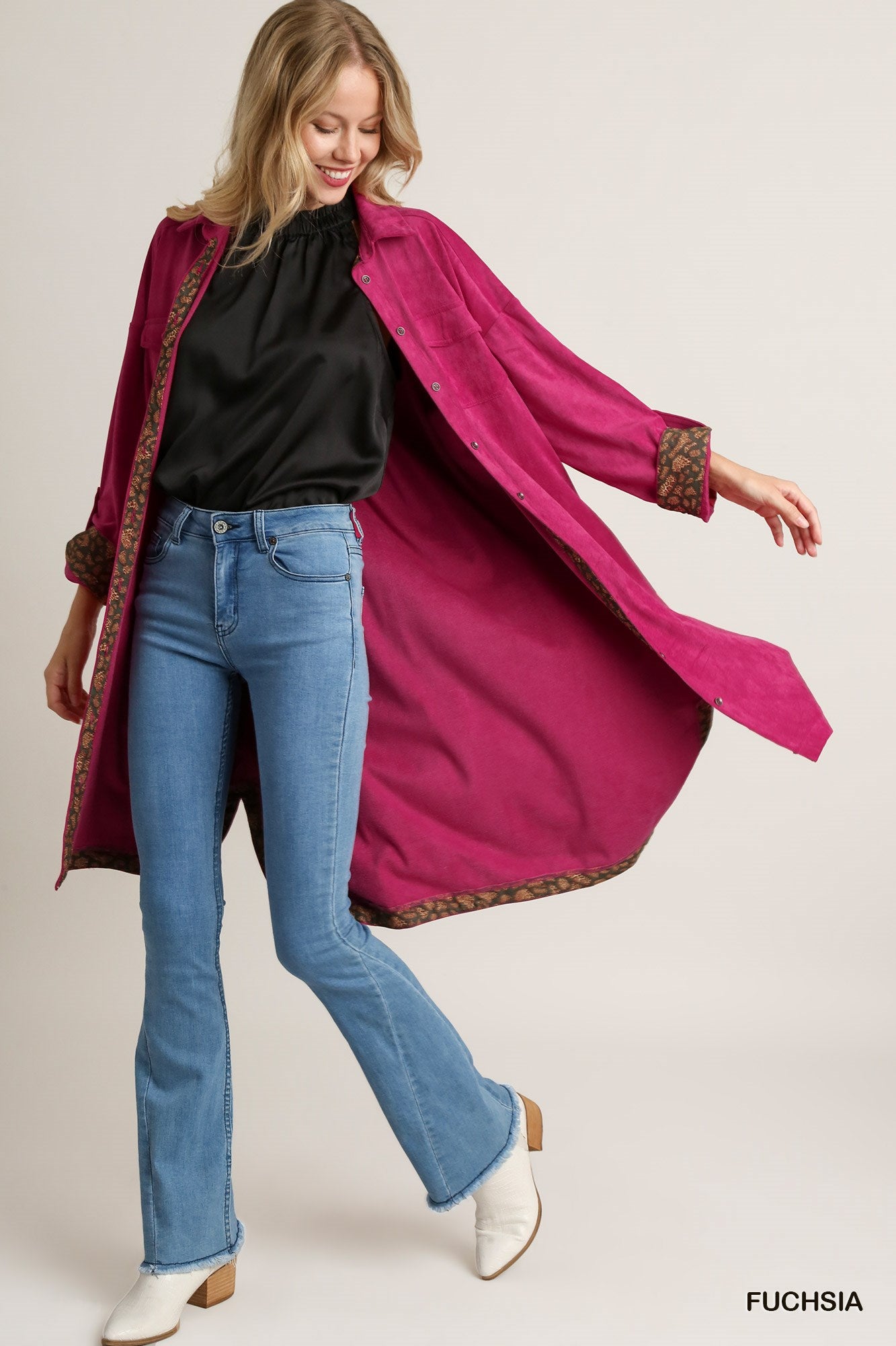 Suede Button Down Dress/Cardigan