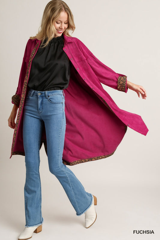 Suede Button Down Dress/Cardigan