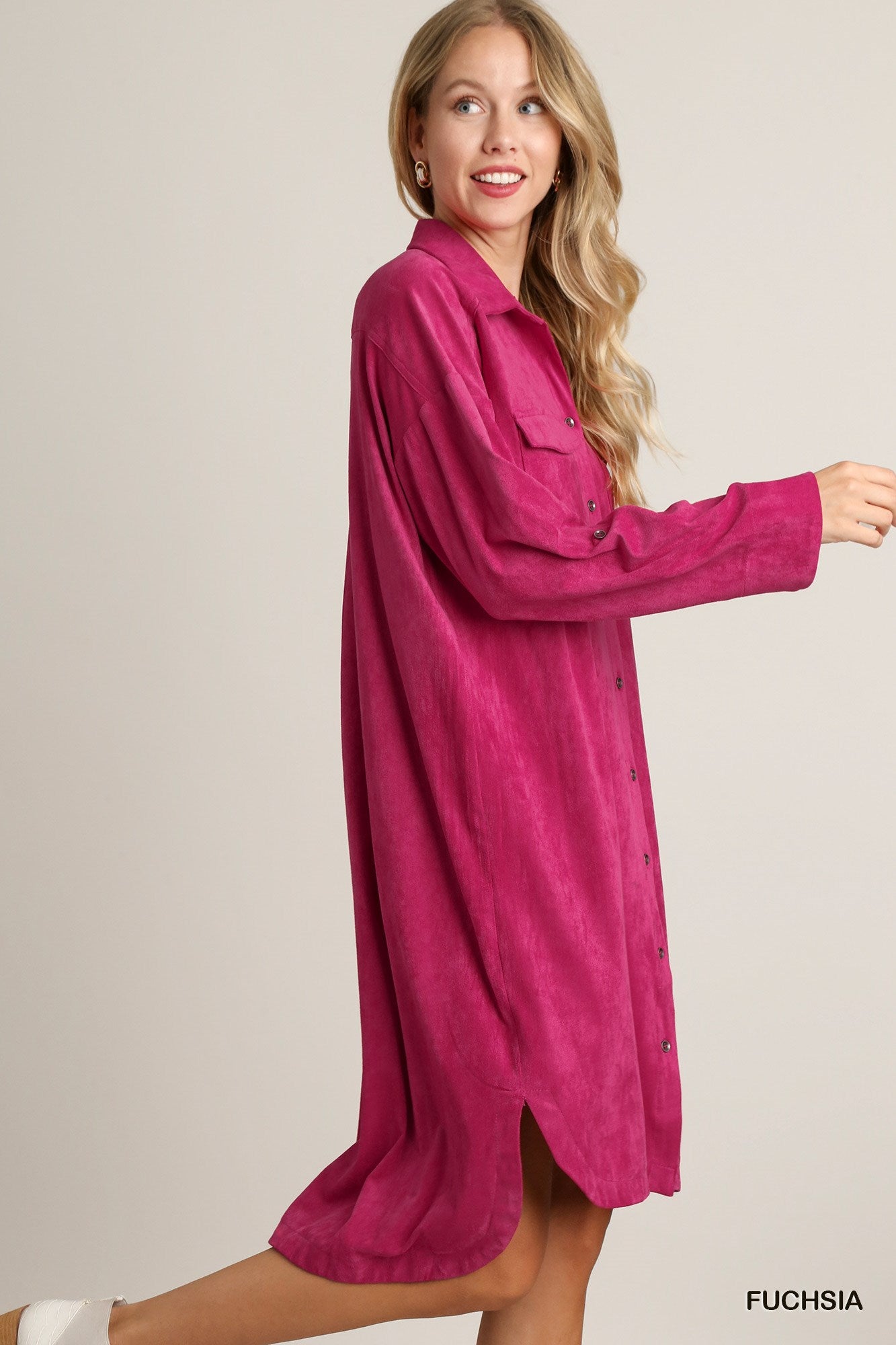 Suede Button Down Dress/Cardigan