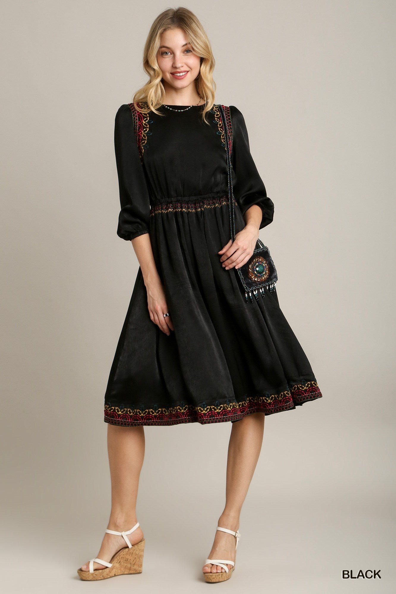 Embroidery Midi Dress