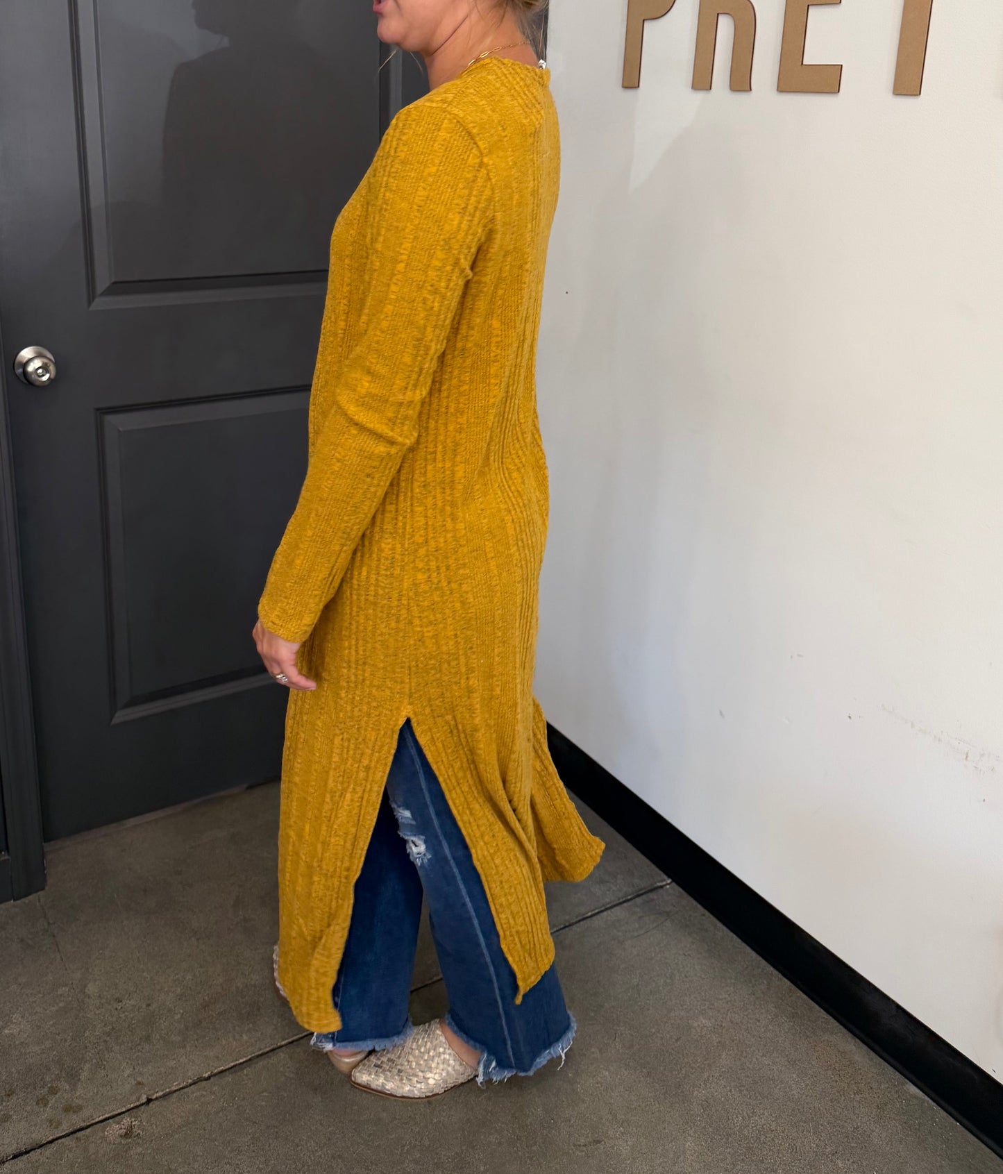 Open Front Long Cardigan