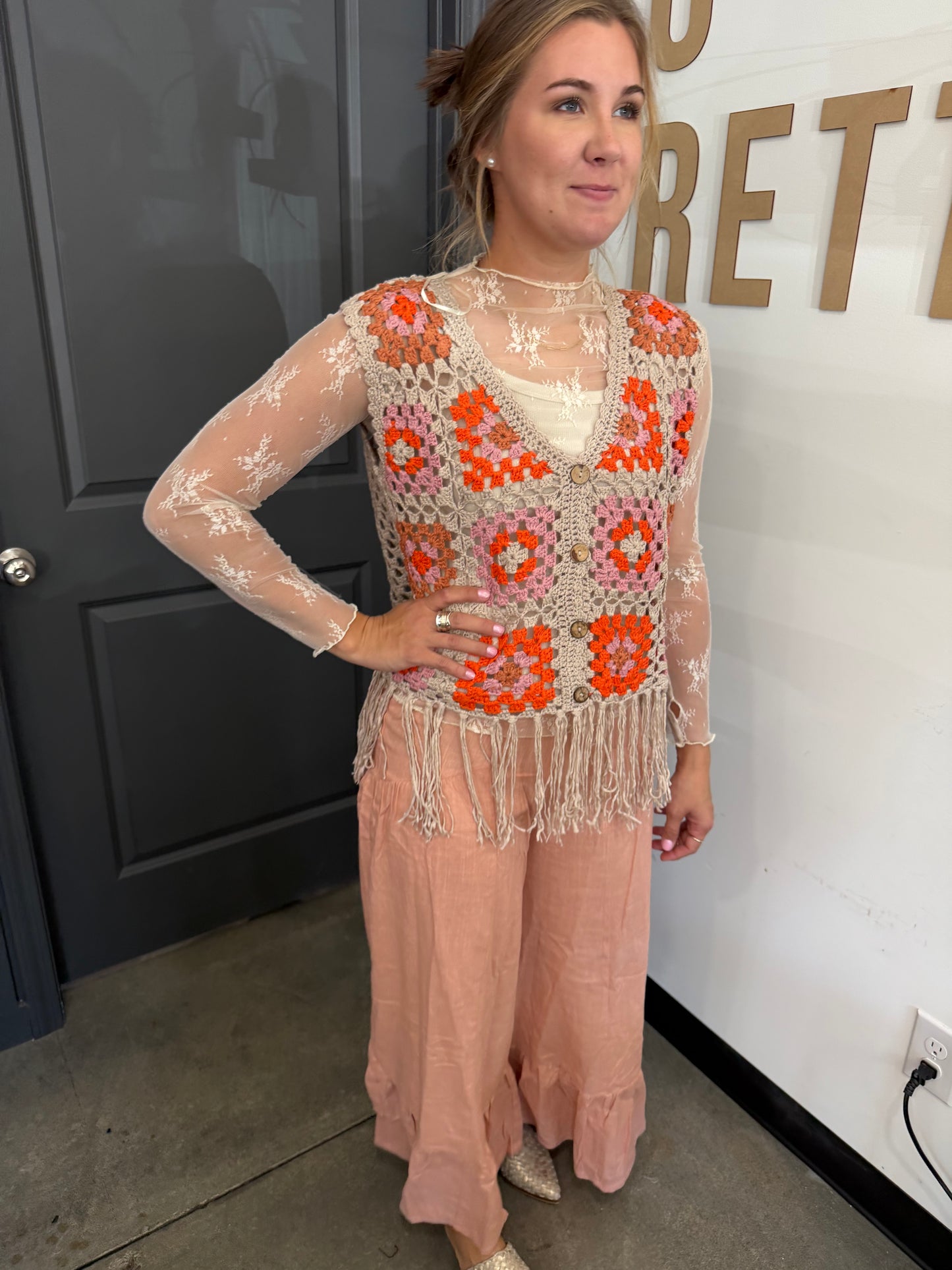 Super Wide Leg Ruffle Pant