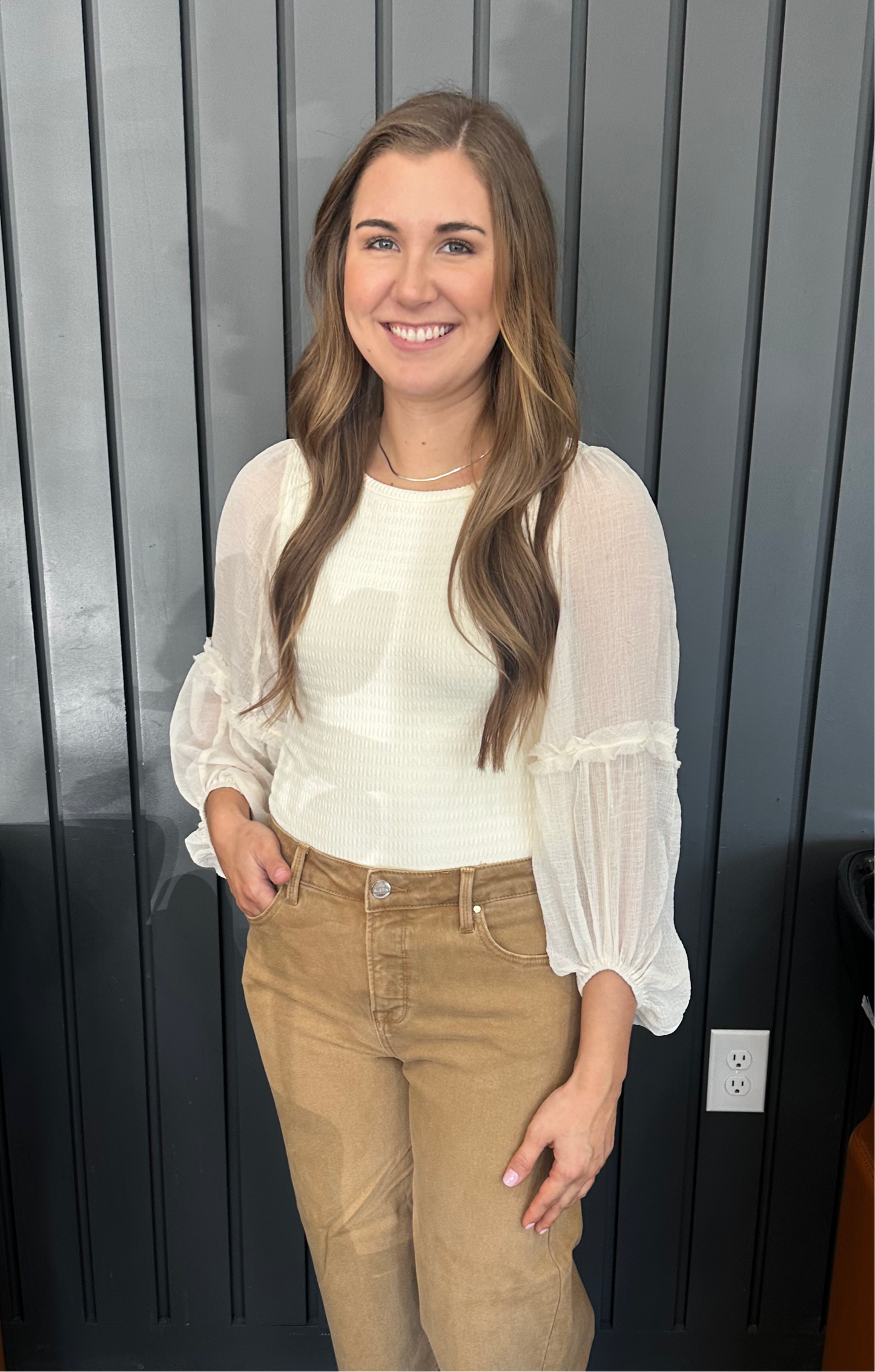 Cream Puff Sleeve Top