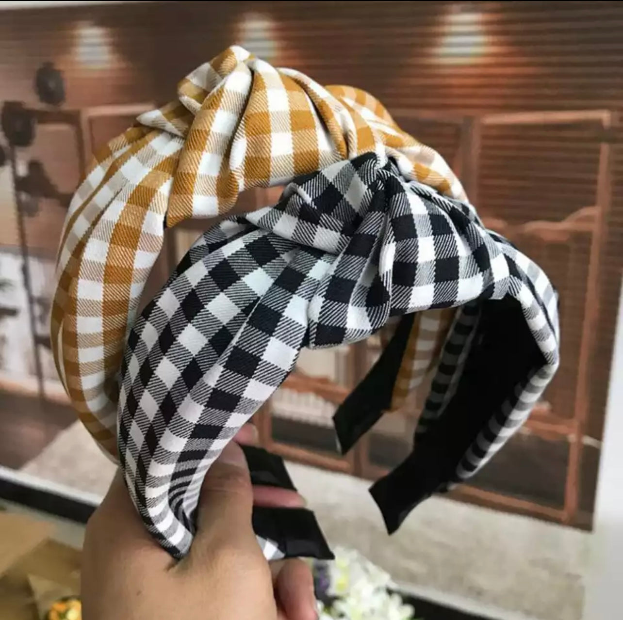 Gingham Headbands